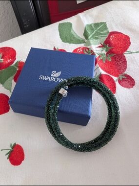 Swarovski Dark Green Crystal Wrap Bracelet